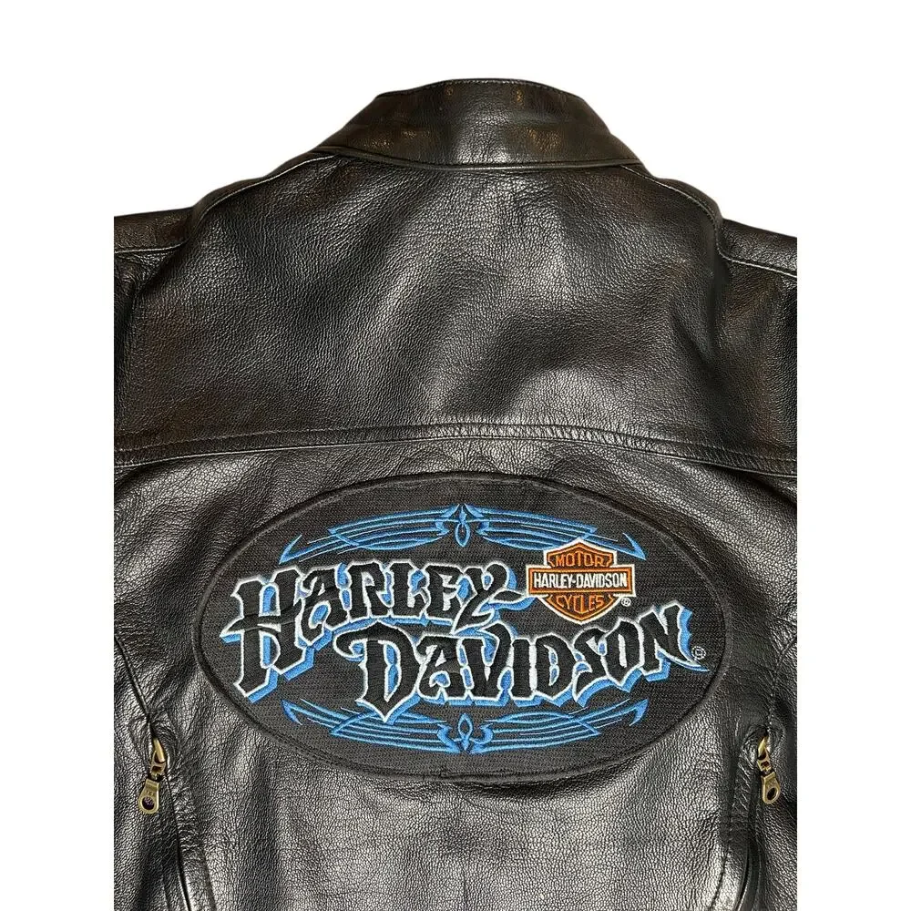 Vintage Harley Davidson Motorcycles Leather Biker Jacket